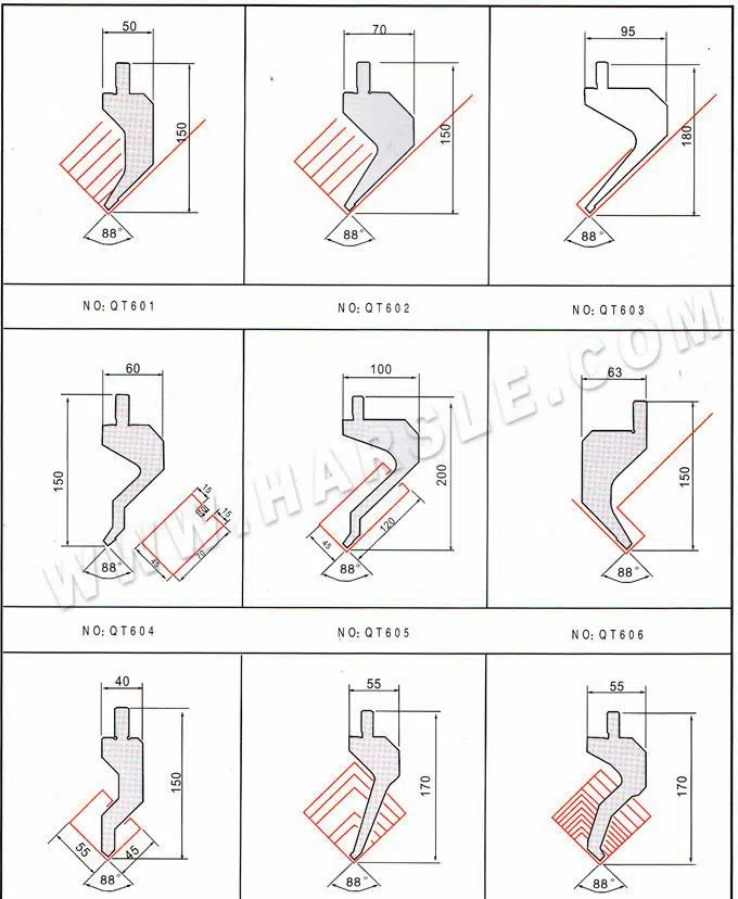 What You Should Know About The Basic Knowledge of Bending Tooling 3 la matrice supérieure de pliage de 88°